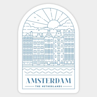 Amsterdam, The Netherlands Monoline - Navy Sticker